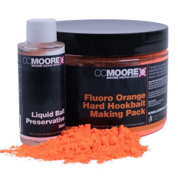 CCMOORE Fluoro Orange Hard Hookbait Mix Komplekts fluoro-oranžo cieto boilu pagatavošanai