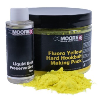 CCMOORE Fluoro Yellow Hard Hookbait Mix Komplekts fluoro-dzelteno cieto boilu pagatavošanai