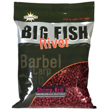 Dynamite Baits Big Fish River Pellets – Shrimp & Krill Peletes (Garneles un Krils) 1.8kg