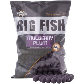 Dynamite Baits Big Fish Mulberry Plum Boilies Boilas (Plūme un zīdkoka oga)