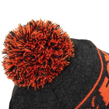 FOX Collection Bobble Hat Black & Orange Cepure