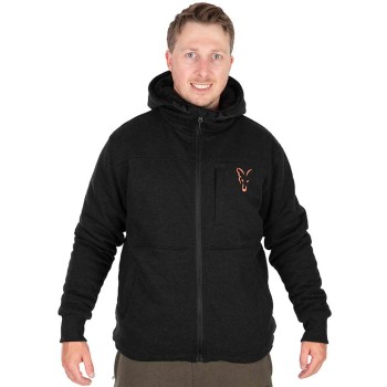FOX Collection Sherpa Jacket Black & Orange Jaka ar šerpa oderi