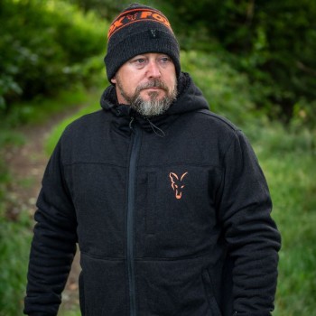 FOX Collection Sherpa Jacket Black & Orange Jaka ar šerpa oderi