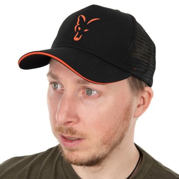 FOX Collection Trucker Cap Black & Orange Beisbola cepure