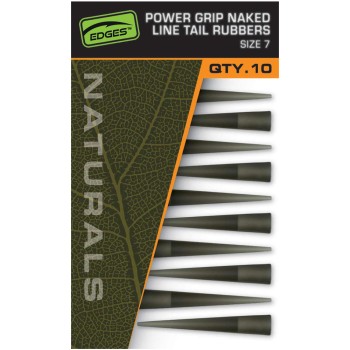 Fox Edges Naturals Power Grip Naked Line Tail Rubbers - Size 7 Pagarināts (pastiprināts) konuss drošības klipam