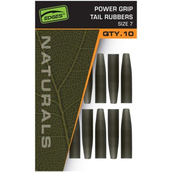 Fox Edges Naturals Power Grip Tail Rubbers - Size 7 Pastiprināts konuss drošības klipam