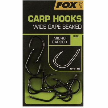 FOX Carp Hooks Wide Gape Beaked Āķi