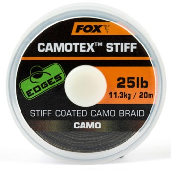 FOX Edges Camotex Stiff Coated Camo Braid Pavadiņu materiāls