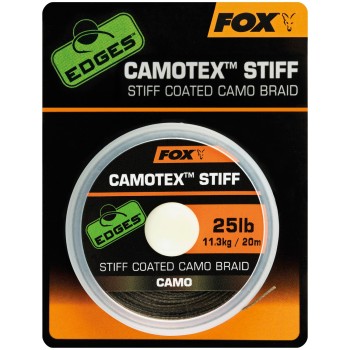 FOX Edges Camotex Stiff Coated Camo Braid Pavadiņu materiāls