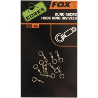 FOX EDGES Kuro Micro Hook Ring Swivels Mikro griezulis ar gredzenu