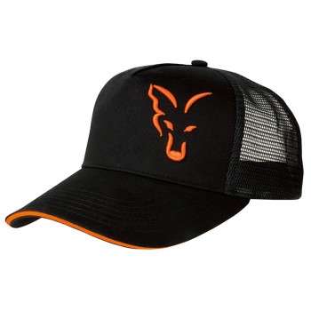 FOX Black & Orange Trucker Cap Beisbola cepure