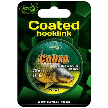 Katran Cobra - Coated Braided Hooklink Mīksts pavadiņa materiāls apvalkā 20m