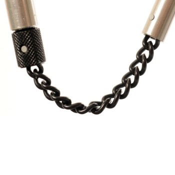 KORDA Black Stainless Chain With Adapator Savienojoša ķēde ar adaptoru koduma indikatoriem