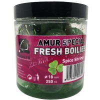 LK Baits Amur Special Spice Shrimp Fresh Boilie Āķa boilas busterā priekš amūra (Garšvielu garneles) 18mm
