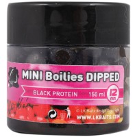 LK Baits Black Protein Mini Boilies in Dip Āķa mini boilas dipā (Melnais proteīns) 12mm