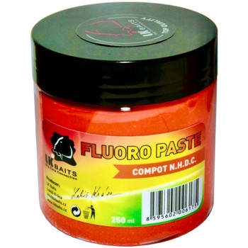 LK Baits Compot N.H.D.C Boilie Paste Fluoro Pasta, fluorescējoša (Asie augļi) 250ml