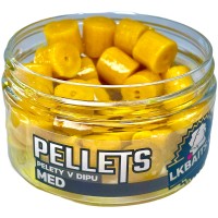 LK Baits Honey Pellets in Dip Āķa peletes dipā (Medus) 60g