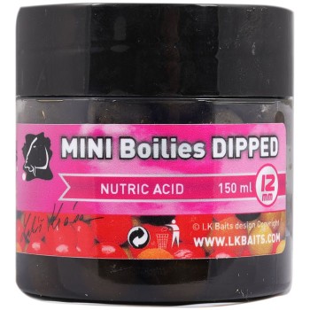 LK Baits Nutric Acid Mini Boilies in Dip Āķa mini boilas dipā (Uzturskābe) 12mm