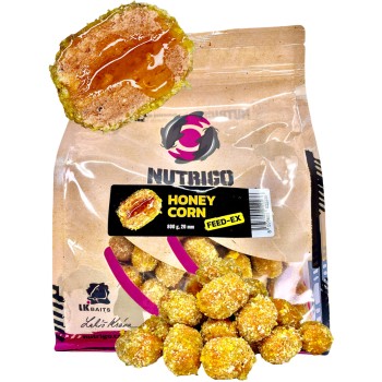 LK Baits Nutrigo FEED-EX Honey Corn Boilas ar šķidru pildījumu (Medus un Kukurūza) 800g, 20mm
