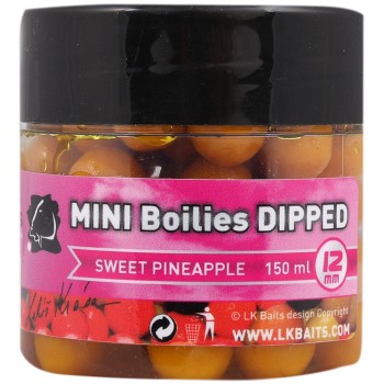LK Baits Sweet Pineapple Mini Boilies in Dip Āķa mini boilas dipā (Saldais ananāss) 12mm