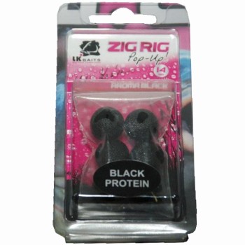 LK Baits ZIG RIG Pop–Up Black Protein Peldošās putu boilas priekš Zig-Rig (Melnais proteīns) 14mm