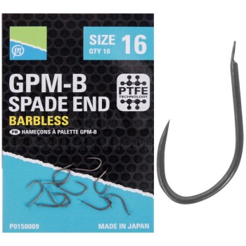 Preston Innovations GPM-B Barbless Spade End Hooks Āķi bez atskabargas