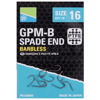 Preston Innovations GPM-B Barbless Spade End Hooks Āķi bez atskabargas