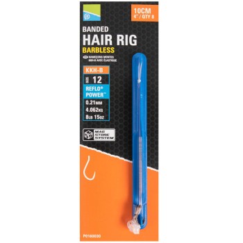 Preston Innovations KKH-B Banded Hair Rigs - 4"/10cm Gatavās pavadiņas