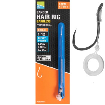 Preston Innovations KKH-B Banded Hair Rigs - 4"/10cm Gatavās pavadiņas