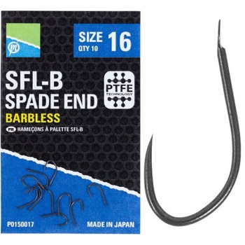Preston Innovations SFL-B Barbless Spade End Hooks Āķi bez atskabargas