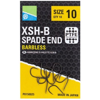 Preston Innovations XSH-B Barbless Spade End Hooks Āķi bez atskabargas