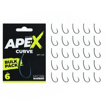 RidgeMonkey Ape-X Curve Bulk Pack Hooks Āķi karpu (25gb)