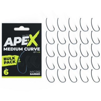 RidgeMonkey Ape-X Medium Curve Bulk Pack Hooks Āķi karpu (25gb)