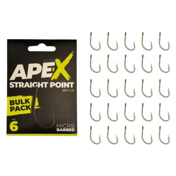 RidgeMonkey Ape-X Straight Point Bulk Pack Hooks Āķi karpu (25gb)