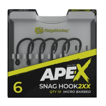RidgeMonkey Ape-X Snag Hook 2XX Āķi karpu