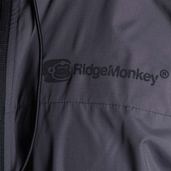 RidgeMonkey APEarel Dropback Lightweight Hydrophobic Jacket Grey Virsjaka ūdensizturīga, pelēka