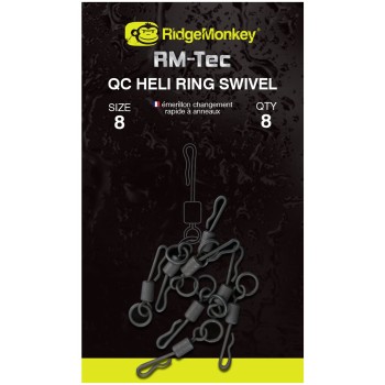 RidgeMonkey RM-Tec Quick Change Heli Ring Swivel Ātri atbrīvojams griezulis ar gredzenu