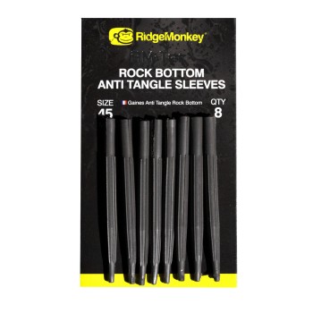 RidgeMonkey RM-Tec Rock Bottom Anti Tangle Sleeves Konusveida pretsavērpšanās piedurkne, volframa