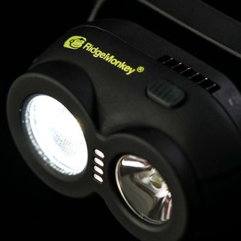 RidgeMonkey VRH150X USB Rechargeable Headtorch Galvas lukturis uzlādējams