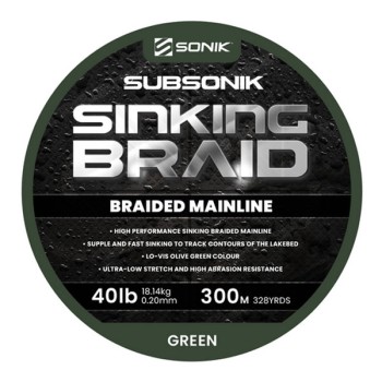 SONIK Subsonik Sinking Braid Grimstoša pīta aukla 40lb, 0.20mm
