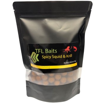 TFL Baits Spicy Squid & Krill Boilies Boilas (Asais kalmārs un krils) 1kg, 20mm