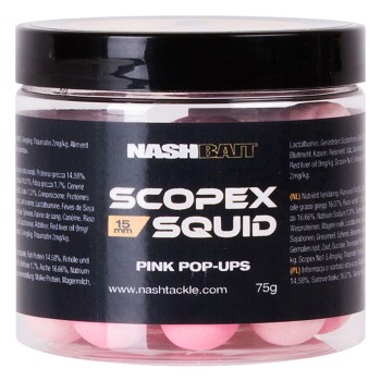 NASH Scopex Squid Pop Ups Pink Boilas peldošās (Kalmārs)