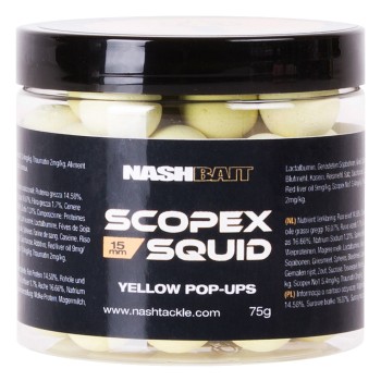 NASH Scopex Squid Pop Ups Yellow Boilas peldošās (Kalmārs)