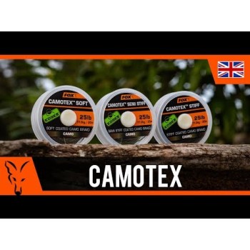 FOX Camotex Semi-Stiff Coated Camo Braid Pavadiņa materiāls