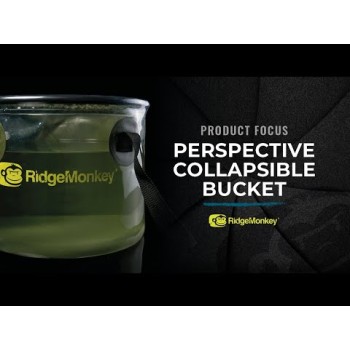 RidgeMonkey Perspective Collapsible Bucket Saliekamais spainis ar caurspīdīgu sienu 10/15L